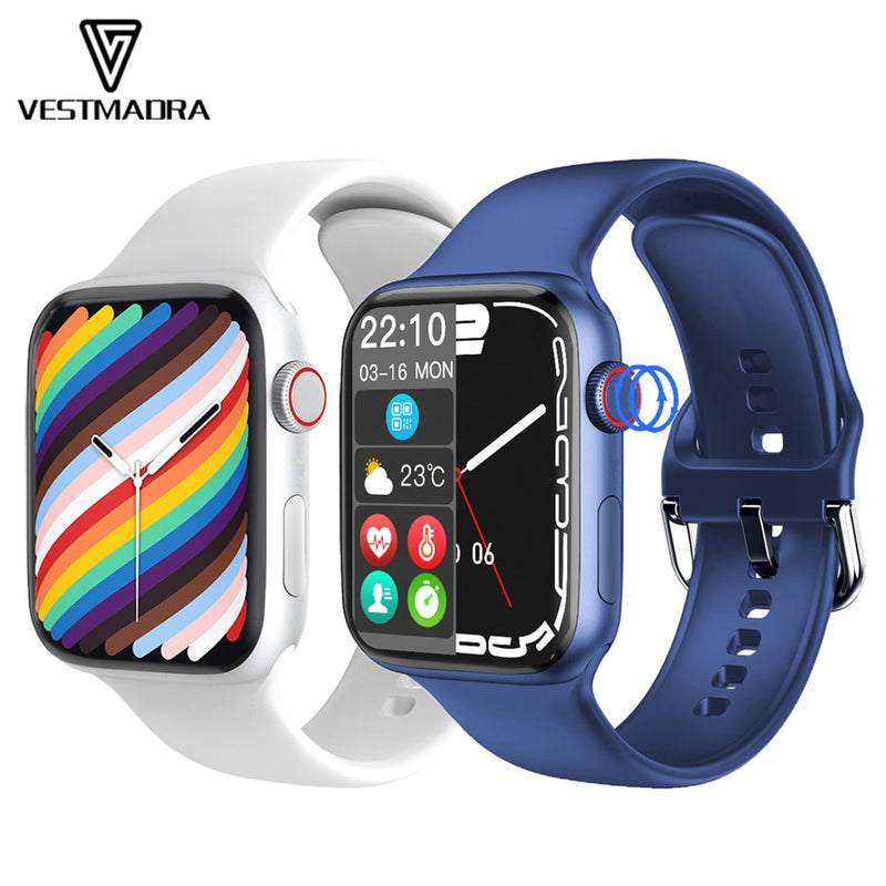 Original iwo w27 relógio inteligente série 7 bluetooth chamada das mulheres dos homens personalizado dail esporte smartwatch suporte nfc siri pk w26 pro hw22 w37