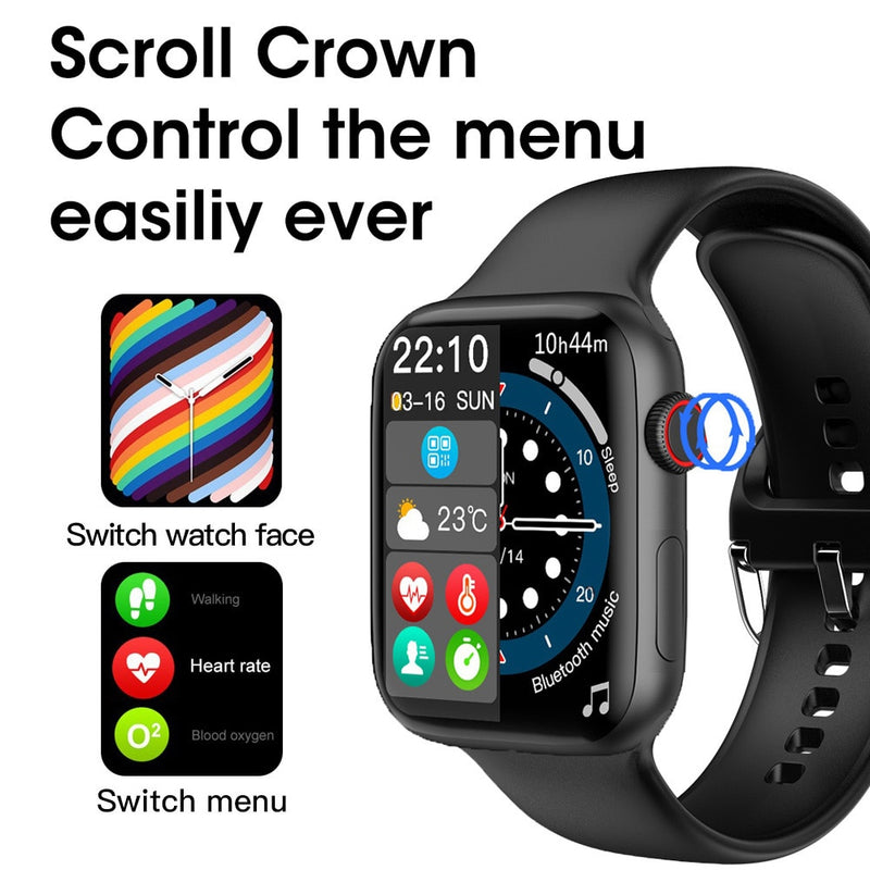 Original iwo w27 relógio inteligente série 7 bluetooth chamada das mulheres dos homens personalizado dail esporte smartwatch suporte nfc siri pk w26 pro hw22 w37